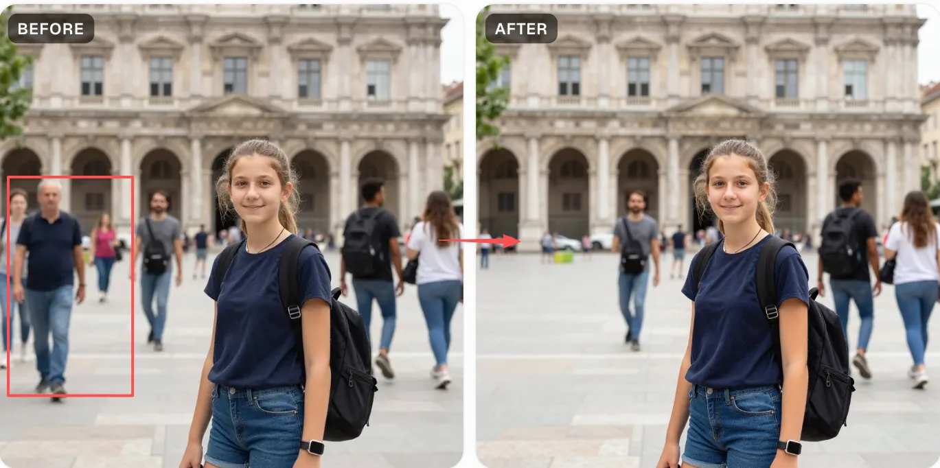 Step 1: Upload your photo — RemoveGenie people remover